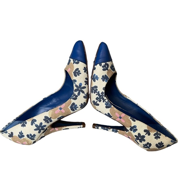 Tory Burch Navy and Cream Pumps size 7M - Picture 5 of 12